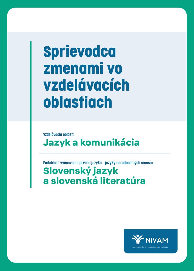 Náhľad titulnej strany Sprievodcu pre predmet slovenský jazyk a slovenská literatúra