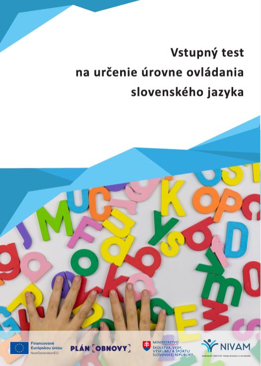 Náhľad titulnej strany Vstupného testu na určenie úrovne ovládania slovenského jazyka