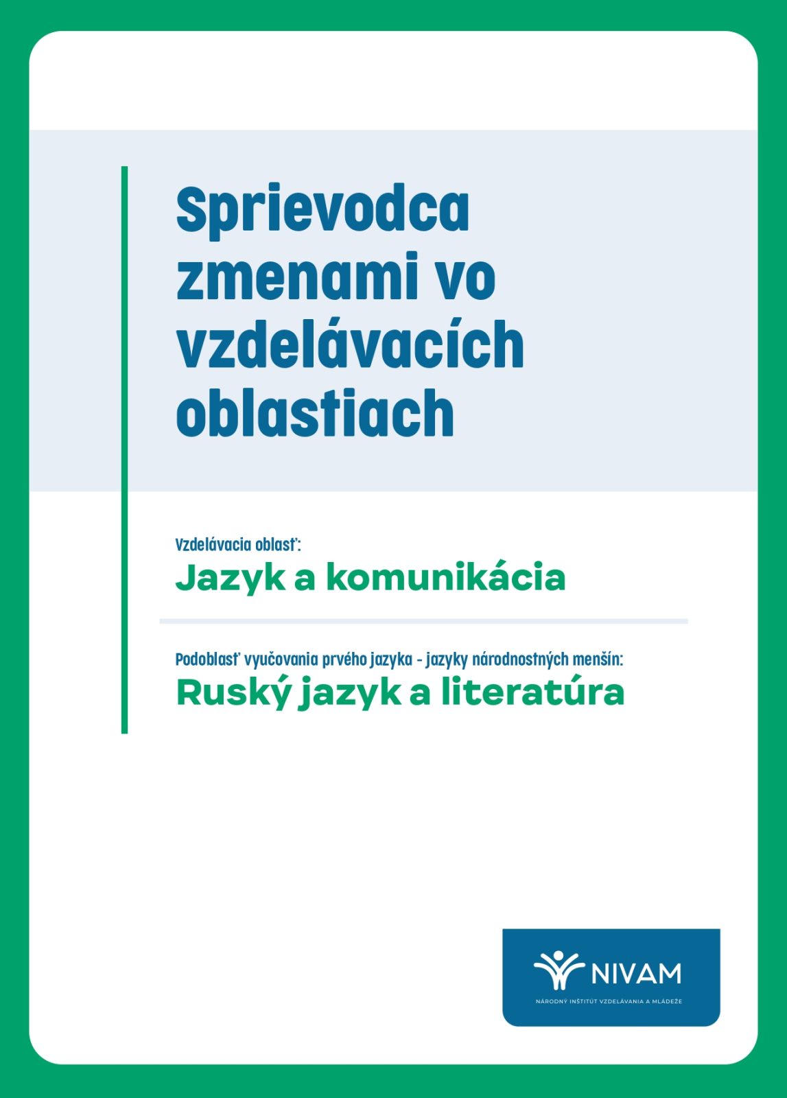 Náhľad titulnej strany Sprievodcu pre ruský jazyk a literatúru