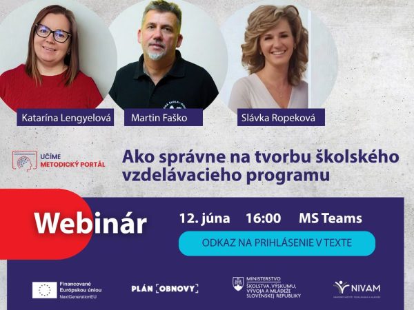 Obrázok: promo banner k webináru Ako správne na tvorbu školského vzdelávacieho programu