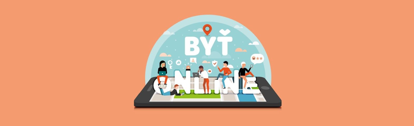 Ilustračný obrázok - oblasť vzdelávania k digitálnemu občianstvu BYŤ ONLINE