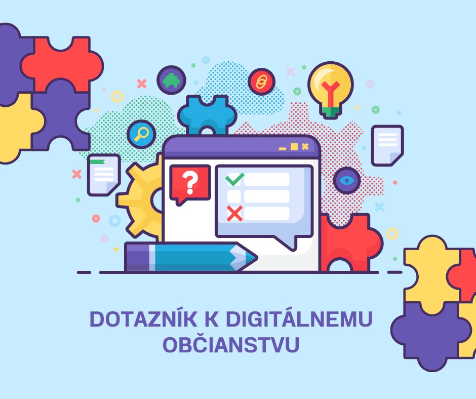 Ilustračný obrázok ku formuláru o digitálnom občianstve - funguje ako tlačidlo