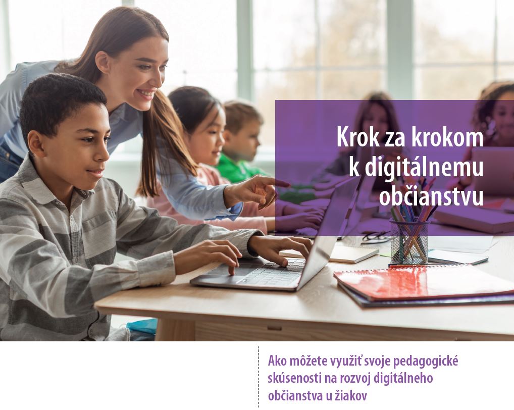 Obrázok: titulná strana publikácie Krok za krokom k digitálnemu občianstvu