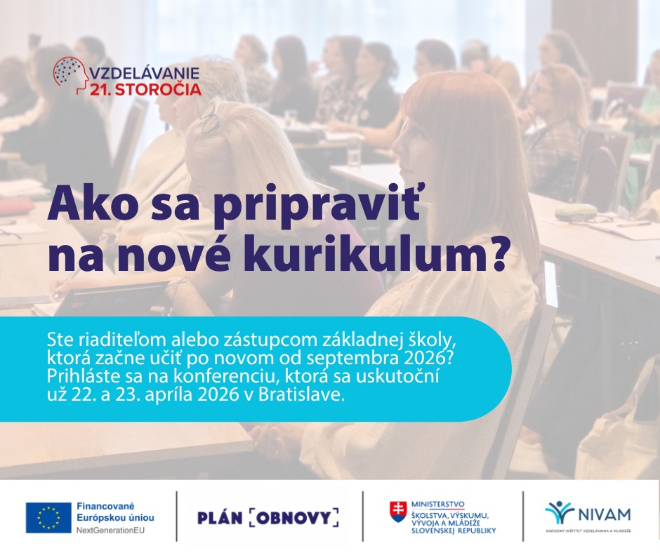 Ako sa pripraviť na nové kurikulum? Promo banner ku konferencii NIVAM
